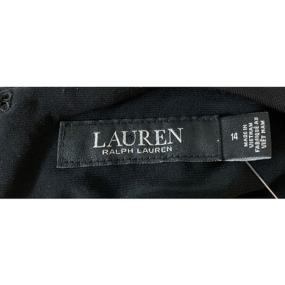 Lauren Ralph Lauren Women's 14 Black Twist Knot Dress Long Sleeve New - Picture 4 of 16